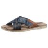 Pantolette MUSTANG SHOES, Herren, Gr. 49, blau (navy), Lederimitat, Textil, sportlich, Schuhe, Sommerschuh, Schlappen, Poolslides, mit auffälligem Logoschriftzug