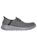 Skechers Men's Slip-ins: GO WALK Max - Halcyon Slip-On Shoes | Size 13.0 Extra Wide | Gray/Black | Textile/Synthetic | Vegan | Machine Washable