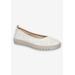 Wide Width Women's Nitza Flat by Easy Street in White (Size 8 1/2 W)