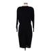 St. John by Marie Gray Casual Dress - Sweater Dress: Black Dresses - Women's Size 8