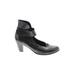 Spring Step Heels: Black Solid Shoes - Women's Size 42 - Round Toe