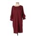 Bobeau Casual Dress - Shift: Burgundy Dresses - Women's Size Small