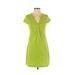 Banana Republic Factory Store Casual Dress - Shift V-Neck Short sleeves: Green Solid Dresses - Women's Size X-Small