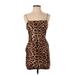 Topshop Casual Dress - Bodycon Square Sleeveless: Brown Leopard Print Dresses - New - Women's Size 4