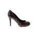 Via Spiga Heels: Pumps Stiletto Cocktail Party Brown Leopard Print Shoes - Women's Size 6 - Round Toe