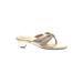 Taryn Rose Heels: Gold Print Shoes - Women's Size 40 - Open Toe