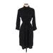 Uniqlo Casual Dress - Shirtdress High Neck 3/4 sleeves: Black Dresses - Women's Size X-Small