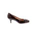 Cole Haan Heels: Slip On Kitten Heel Work Burgundy Solid Shoes - Women's Size 10 - Round Toe