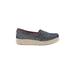 TOMS Flats: Slip-on Platform Summer Blue Solid Shoes - Women's Size 5 - Almond Toe