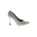 Chase & Chloe Heels: Slip-on Stiletto Glamorous Silver Shoes - Women's Size 7 1/2 - Pointed Toe