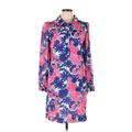 Lilly Pulitzer Casual Dress - Shirtdress High Neck 3/4 sleeves: Pink Print Dresses - Women's Size 10