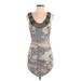 Arden B. Casual Dress - Mini Scoop Neck Sleeveless: Gray Dresses - Women's Size Small