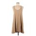 J.Crew Casual Dress - Mini Scoop Neck Sleeveless: Tan Solid Dresses - Women's Size Medium