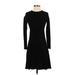 Theory Casual Dress - A-Line High Neck Long sleeves: Black Solid Dresses - Women's Size 2