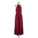 Caslon Casual Dress - A-Line Plunge Sleeveless: Burgundy Solid Dresses - Women's Size X-Large