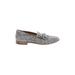 Corso Como Flats: Loafers Chunky Heel Boho Chic Gray Snake Print Shoes - Women's Size 8 1/2 - Almond Toe