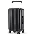 ZNBO Fashion Hand Luggage Lightweight, ABS Hard Shell Trolley Travel Suitcase with 4 Wheels,Cabin Carry-on Suitcases Small Travel Trolley Case,Black,26