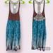 Free People Dresses | Free People Crochet Racer Back Midi Summer Dress Blue Brown, Sz 4 Nwt Raw Hem | Color: Blue/Brown | Size: 4