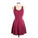 Wilfred Free Casual Dress - Mini Scoop Neck Sleeveless: Burgundy Solid Dresses - Women's Size 8