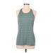 Athleta Active Tank Top: Teal Stripes Activewear - Women's Size Medium