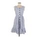 Japna Casual Dress - A-Line Scoop Neck Sleeveless: Blue Stripes Dresses - Women's Size Medium