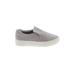 J/Slides Sneakers: Slip On Platform Casual Gray Solid Shoes - Women's Size 7 - Almond Toe