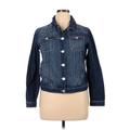 Suzanne Betro Denim Jacket: Short Blue Print Jackets & Outerwear - Women's Size X-Large
