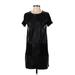 Zara Casual Dress - Shift Crew Neck Short sleeves: Black Print Dresses - Women's Size Small