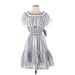 Eva Mendes by New York & Company Casual Dress - Mini: Blue Stripes Dresses - New - Women's Size X-Small