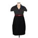 City Chic Casual Dress - Sheath Collared Short sleeves: Black Polka Dots Dresses - Women's Size 14 Plus