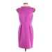 Ann Taylor Casual Dress - Sheath Mock Sleeveless: Purple Solid Dresses - Women's Size 4