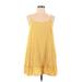 Wild Fable Casual Dress - Mini Scoop Neck Sleeveless: Yellow Floral Dresses - Women's Size Large