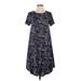 Lularoe Casual Dress - High/Low: Blue Print Dresses - Women's Size X-Small