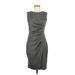 Max Mara Casual Dress - Sheath Crew Neck Sleeveless: Gray Solid Dresses - Women's Size 8