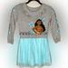 Disney Dresses | Disney’s Moana Long Sleeve Ruffles Netting Shimmer | Color: Blue/Gray | Size: 6xg