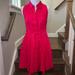 Anthropologie Dresses | Anthropologie Hd In Paris Hot Pink Printemps Linen Shirt Dress Size 4 P | Color: Pink | Size: 4p