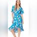 J. Crew Dresses | J. Crew Mercantile Floral Hi-Lo Dress Size L | Color: Blue/Green | Size: L