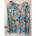 Lilly Pulitzer Tops | Lilly Pulitzer Colby Blouse Serene Blue Tippy Top Blouse Size Medium | Color: Blue | Size: M