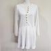 Free People Dresses | Free People Fp Beach Blossom Ribbed Henley Waffle Knit Dress | White | Color: Cream/White | Size: Xs