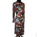 Zara Dresses | Floral Zara Midi Dress | Color: Black/Red | Size: L