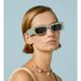 Gucci Accessories | Brand New Gucci Gg1426s 004 Solid Sage Brown Unisex Rectangle Sunglasses | Color: Gray/Green | Size: 54x19x145