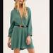 Free People Dresses | Free People Fp Beach Blossom Ribbed Henley Waffle Knit Dress | Guacamole | Xs | Color: Blue/Green | Size: Xs