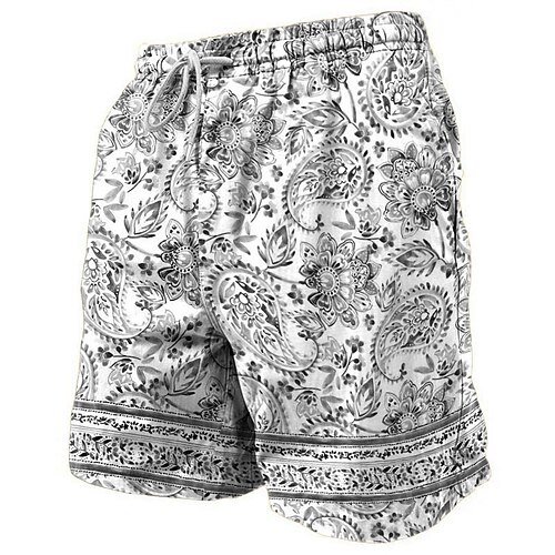 Herren Paisley-Muster Badehosen Badeshorts Boardshorts Mittlere Taille Urlaub Hawaiianisch Resort-Stil Urlaub Ferien Strand Kordelzug mit Mesh-Futter Elastischer Bund Designer Bekleidung Image