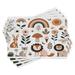 Ambesonne Woodland Place Mats Set of 4 Animals in Boho Colors Standard Rust Warm Taupe & Blush in Brown/Orange/White | Wayfair ser_sd1832
