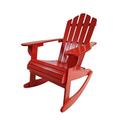 Toeasliving Reclining Wooden Outdoor Rocking Adirondack chair, Red | Wayfair wayus-GG-W49570901-US-ZT