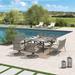 Peak Home Furnishings Square 8 - Person 63.2" Long Outdoor Dining Set w/ Cushions in Gray | 63.2 W x 63.2 D in | Wayfair 970435-433x4-434x2