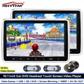 2x10.1 pollici Car DVD Headrest Monitor lettore Video 1080P HD schermo digitale Touch Button gioco