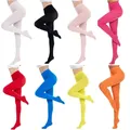 Collants semi-opaques couleur unie résistants à course collants taille haute haut contrôle