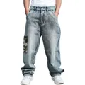 2021 Jeans larghi uomo pantaloni in Denim tasca larga mimetica dritta Skateboard Hip Hop pantaloni