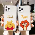 Coque de téléphone transparente Disney Winnie l'ourson Tigrou pour Apple iPhone 15 14 13 12 11 SE